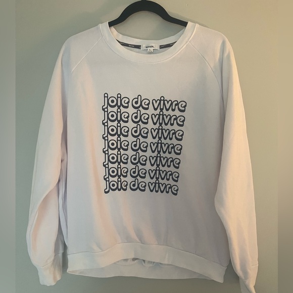 KENSIE Joie de Vivre Graphic White Sweatshirt Large - Picture 6 of 16